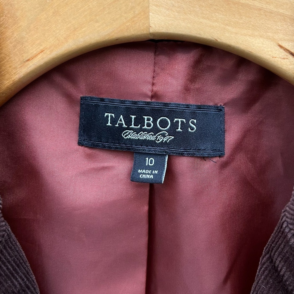 Talbots Corduroy Blazer Jacket Brown 10 - Picture 3 of 14